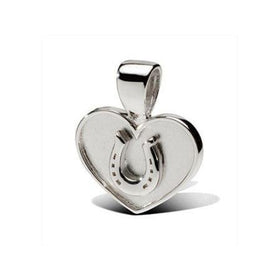 Horseshoe Heart Pendant Necklace 18k Gold  on Sterling Silver