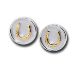 18k Gold Horseshoe on Sterling Silver Earrings