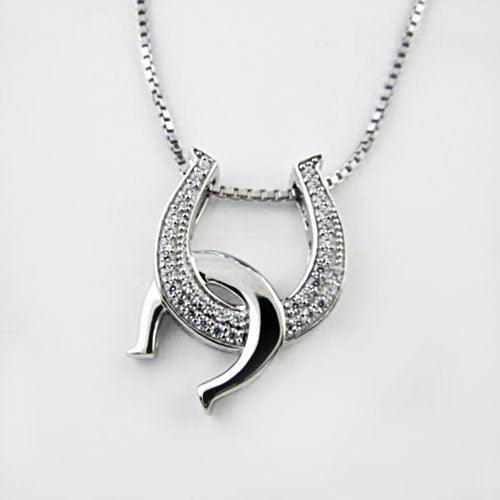 CZ Adorned Horseshoe Necklace - Jamies Horse Jewelry