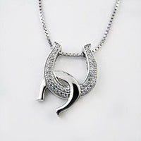 CZ Adorned Horseshoe Necklace - Jamies Horse Jewelry