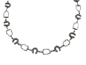 Sterling Silver Horseshoe and Stirrup Choker Necklace
