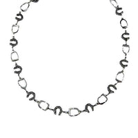 Sterling Silver Horseshoe and Stirrup Choker Necklace - Jamies Horse Jewelry