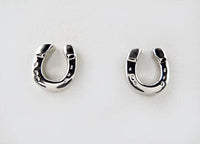 Horseshoe Dangle or Stud Earrings in Sterling Silver - Jamies Horse Jewelry