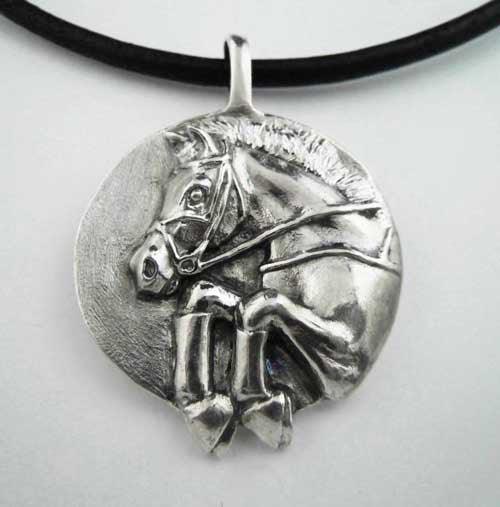 Cross Country Jumper Pendant Necklace - Jamies Horse Jewelry