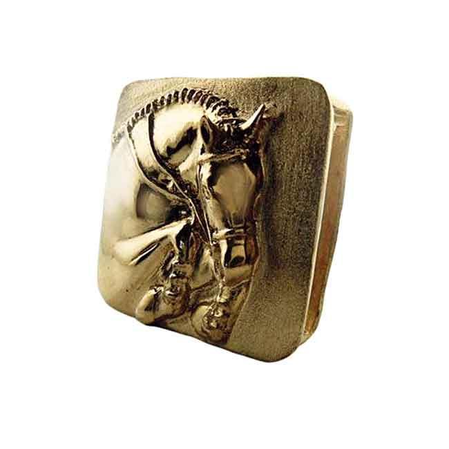 Hunter Jumper Belt Buckle in Bronze - Jamies Horse Jewelry