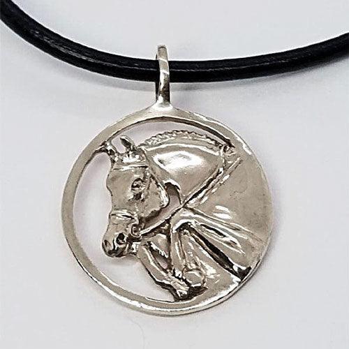 Big Ben Jumper Horse Circle Pendant Necklace 2
