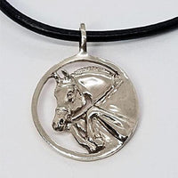 Big Ben Jumper Horse Circle Pendant Necklace 2