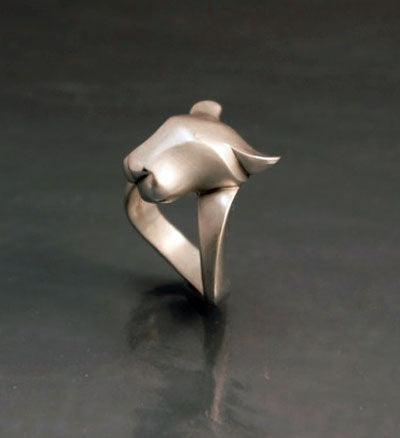 Jaguar Big Cat Ring in Sterling Silver - Jamies Horse Jewelry