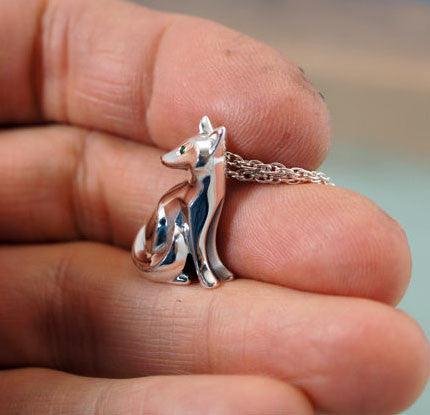Sitting Kit Fox Pendant Necklace - Jamies Horse Jewelry