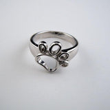 Paw Print Outline Ring in Sterling Silver