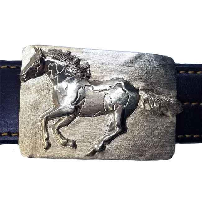 Paint Horse Belt Buckle Bronze - Jamies Horse Jewelry