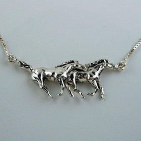 Two Galloping Horses Necklace