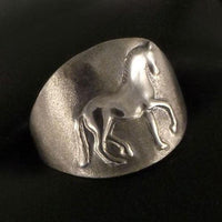 Sterling Silver Dressage Horse Piaffe Ring - Jamies Horse Jewelry