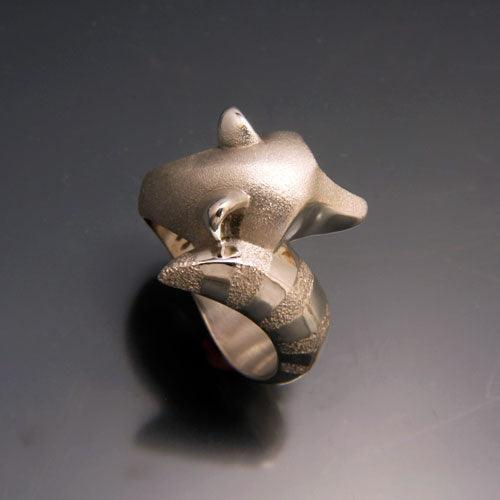 Raccoon Ring in Sterling Silver - Jamies Horse Jewelry
