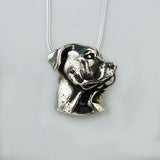 Rottweiler Pendant Necklace In Sterling Silver