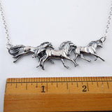 Running Herd of Horses Necklace Sterling Silver