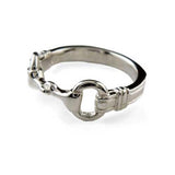 Heavy Snaffle Horse Bit Ring Sterling Silver