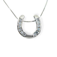 Sparkling Horseshoe Necklace Sterling Silver with CZ - Jamies Horse Jewelry