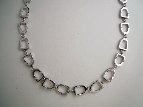 Sterling Silver Stirrup Choker Necklace - Jamies Horse Jewelry