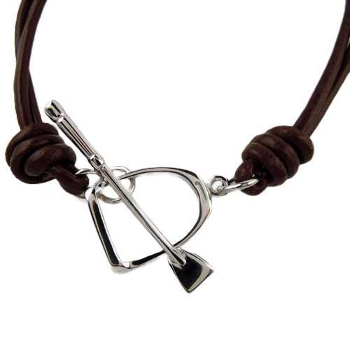 Snaffle Bit or Horse Bit Leather Cord Necklace - Jamies Horse Jewelry