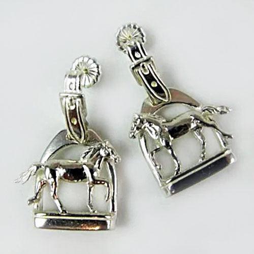 English Stirrup Earrings Horse Sterling Silver Jamies Horse Jewelry