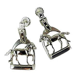 Stirrup and Horse Earrings Sterling Silver