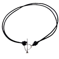 Sterling Silver Stirrup and Crop on Leather Choker - Jamies Horse Jewelry
