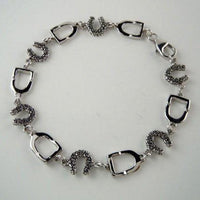 Stirrup and Horseshoe Bracelet Sterling Silver - Jamies Horse Jewelry