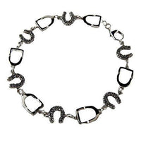 Stirrup and Horseshoe Bracelet Sterling Silver - Jamies Horse Jewelry