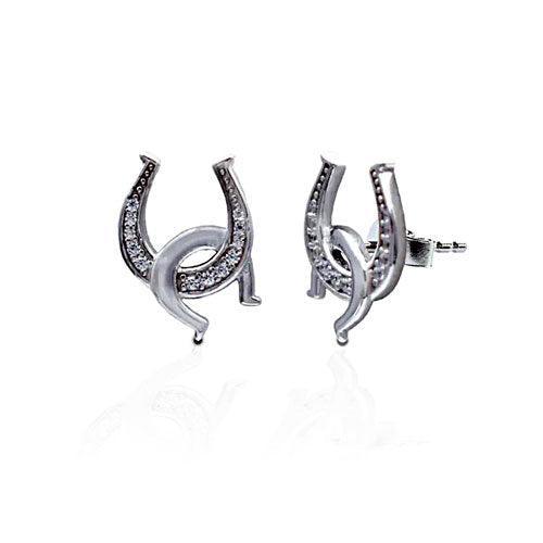 Swinging on a Star oops Horseshoe Post Earrings - Jamies Horse Jewelry