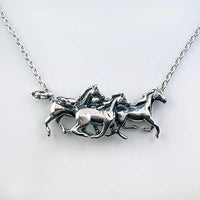 Traveling Horses Necklace Sterling Silver - Jamies Horse Jewelry