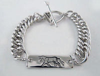 Trotting Horse ID Bracelet with Curb Chain - Jamies Horse Jewelry
