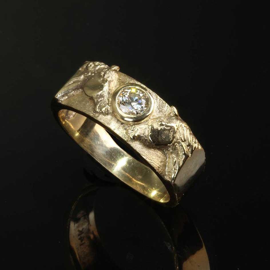 Pair of Horses Ring with CZ Sterling Silver - Jamies Horse Jewelry