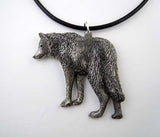 Wolf Pendant Necklace in Pewter