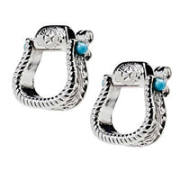 Western Stirrup Earrings Sterling - Jamies Horse Jewelry