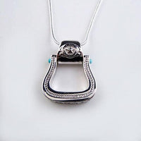 Western Stirrup Pendant Necklace Sterling Silver - Jamies Horse Jewelry