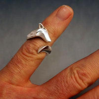 Timber Wolf Ring in Sterling Silver - Jamies Horse Jewelry